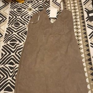 Gray suede bodycon dress